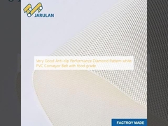 Very Good Anti-slip Performance Diamond Pattern white PVC Conveyor Belt with food grade